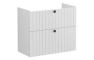 VitrA Root Groove 80cm 2 Drawer Slim Washbasin Unit - Matt Light Grey