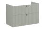 VitrA Root Groove 100cm 2 Drawer Washbasin Unit - Matt Retro Green
