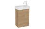 VitrA S20 Square 45cm 1 Door Wall Hung Basin Unit - Maple Oak