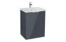 VitrA S20 Square 60cm 2 Door Floor Standing Basin Unit - High Gloss Anthracite