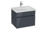 VitrA S20 Square 60cm 1 Drawer Wall Hung Basin Unit - High Gloss Anthracite