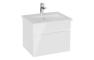 VitrA S20 Square 60cm 1 Drawer Wall Hung Basin Unit - High Gloss White