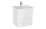 VitrA S20 Square 60cm 2 Drawer Wall Hung Basin Unit - High Gloss White