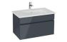 VitrA S20 Square 80cm 1 Drawer Wall Hung Basin Unit - High Gloss Anthracite