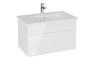 VitrA S20 Square 80cm 1 Drawer Wall Hung Basin Unit - High Gloss White