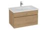 VitrA S20 Square 80cm 1 Drawer Wall Hung Basin Unit - Maple Oak
