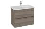 VitrA S20 Square 80cm 2 Drawer Wall Hung Basin Unit - Cordoba