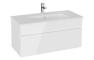VitrA S20 Square 100cm 1 Drawer Wall Hung Basin Unit - High Gloss White