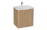 VitrA S20 Round 60cm 2 Drawer Floor Standing Basin Unit - Maple Oak