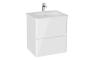 VitrA S20 Round 60cm 2 Drawer Wall Hung Basin Unit - High Gloss White