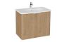 VitrA S20 Round 80cm 2 Drawer Floor Standing Basin Unit - Maple Oak