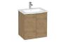 VitrA S20 Square 60cm 2 Door Wall Hung Basin Unit - Maple Oak