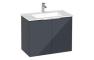 VitrA S20 Square 80cm 2 Door Wall Hung Basin Unit - High Gloss Anthracite