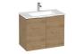 VitrA S20 Square 80cm 2 Door Wall Hung Basin Unit - Maple Oak