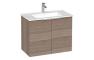 VitrA S20 Square 80cm 2 Door Wall Hung Basin Unit - Cordoba