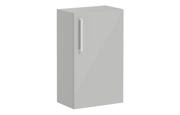 VitrA Root Flat 40cm 1 Door Slim Lower/Base Unit (RH Hinge) - Shiny Pearl Grey