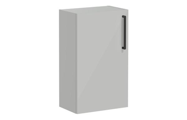 VitrA Root Flat 40cm 1 Door Slim Lower/Base Unit (LH Hinge) - Shiny Pearl Grey