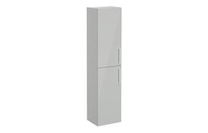 VitrA Root Flat 40cm 2 Door Tall Unit (LH Hinge) - Shiny Pearl Grey