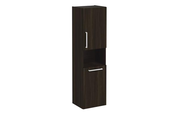 VitrA Root Flat 40cm 2 Door Semi-Tall Unit w/Laundry Basket (RH Hinge) - Walnut
