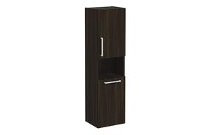 VitrA Root Flat 40cm 2 Door Semi-Tall Unit w/Laundry Basket (RH Hinge) - Walnut