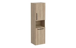 VitrA Root Flat 40cm 2 Door Semi-Tall Unit w/Laundry Basket (RH Hinge) - Natural Oak