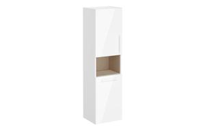 VitrA Root Flat 40cm 2 Door Semi-Tall Unit w/Laundry Basket (LH Hinge) - High Gloss White