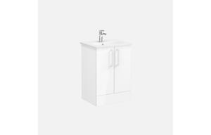 VitrA Zentrum 60cm 2 Drawer F/S Washbasin Unit - High Gloss White