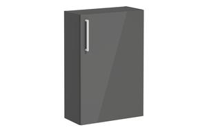 VitrA Root Flat 55cm 1 Door Slim Lower/Base Unit (RH Hinge) - Anthracite High Gloss