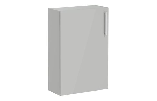 VitrA Root Flat 55cm 1 Door Slim Lower/Base Unit (LH Hinge) - Shiny Pearl Grey