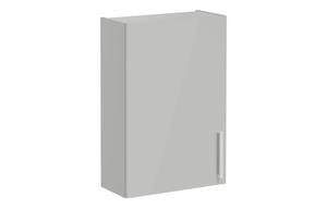 VitrA Root Flat 60cm 1 Door Upper/Wall Unit (LH Hinge) - Shiny Pearl Grey