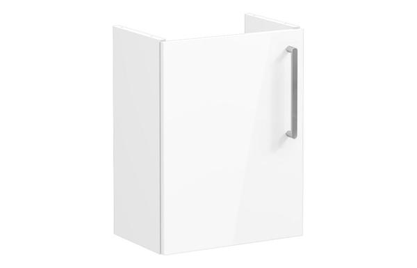 VitrA Root Flat 40cm 1 Door Wall Hung Slim Washbasin Unit (LH Hinge) - High Gloss White