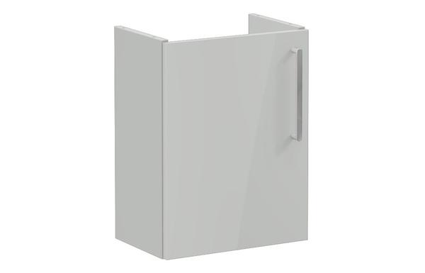 VitrA Root Flat 40cm 1 Door Wall Hung Slim Washbasin Unit (LH Hinge) - Shiny Pearl Grey
