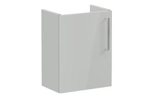 VitrA Root Flat 40cm 1 Door Wall Hung Slim Washbasin Unit (LH Hinge) - Shiny Pearl Grey