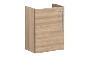 VitrA Root Flat 40cm 1 Door Wall Hung Slim Washbasin Unit (LH Hinge) - Natural Oak