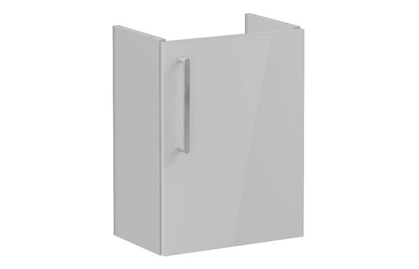 VitrA Root Flat 40cm 1 Door Wall Hung Slim Washbasin Unit (RH Hinge) - Shiny Pearl Grey