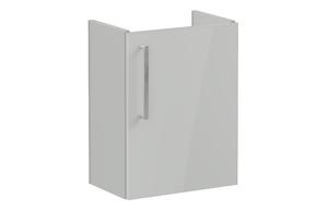 VitrA Root Flat 40cm 1 Door Wall Hung Slim Washbasin Unit (RH Hinge) - Shiny Pearl Grey