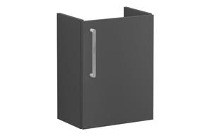 VitrA Root Flat 40cm 1 Door Wall Hung Slim Washbasin Unit (RH Hinge) - Matt Storm Grey