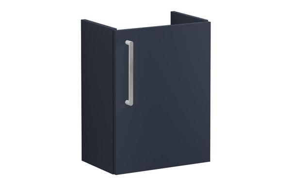 VitrA Root Flat 40cm 1 Door Wall Hung Slim Washbasin Unit (RH Hinge) - Matt Dark Blue