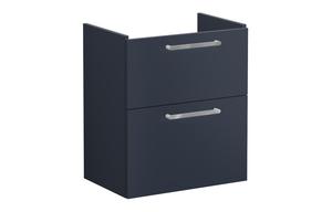 VitrA Root Flat 60cm 2 Drawer Slim Washbasin Unit - Matt Dark Blue