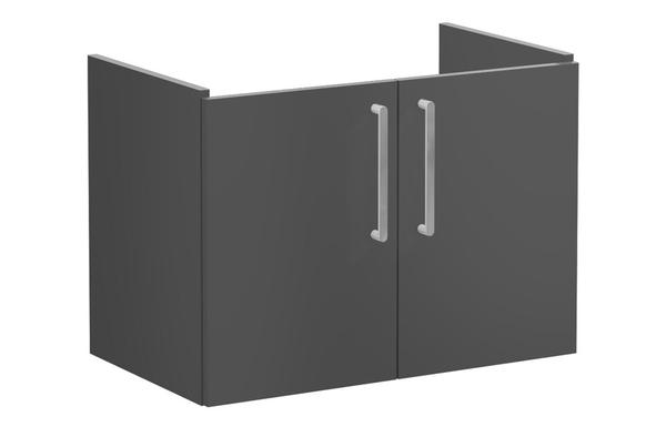 VitrA Root Flat 80cm 2 Door Wall Hung Washbasin Unit - Matt Storm Grey