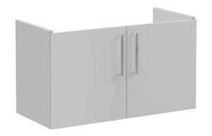 VitrA Root Flat 100cm 2 Door Washbasin Unit - Shiny Pearl Grey