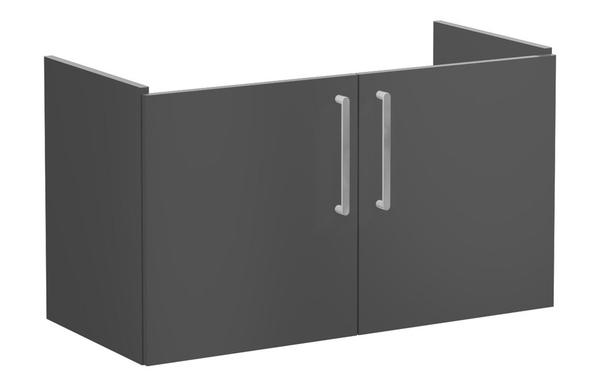 VitrA Root Flat 100cm 2 Door Washbasin Unit - Matt Storm Grey
