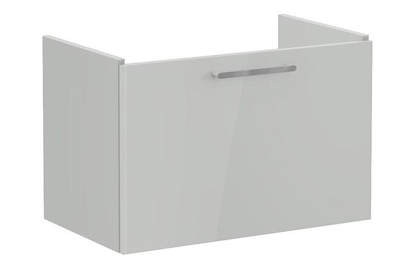 VitrA Root Flat 80cm 1 Drawer Washbasin Unit - Shiny Pearl Grey