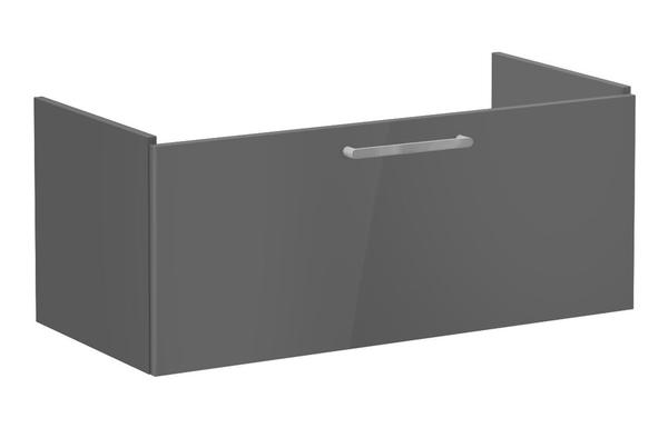 VitrA Root Flat 100cm 1 Drawer Washbasin Unit - Anthracite High Gloss