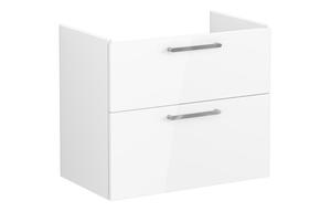 VitrA Root Flat 80cm 2 Drawer Washbasin Unit - High Gloss White