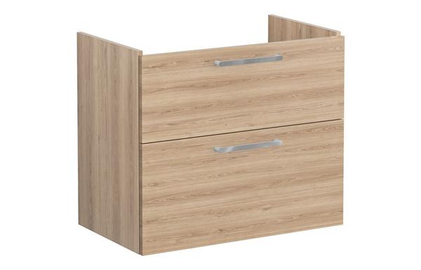 VitrA Root Flat 80cm 2 Drawer Washbasin Unit - Natural Oak