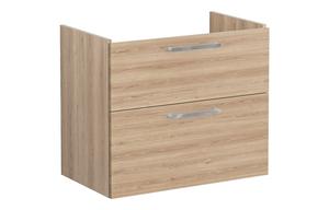 VitrA Root Flat 80cm 2 Drawer Washbasin Unit - Natural Oak