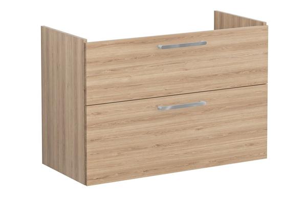VitrA Root Flat 100cm 2 Drawer Washbasin Unit - Natural Oak