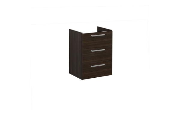 VitrA Root Flat 60cm 3 Drawer Washbasin Unit - Walnut