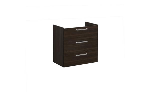 VitrA Root Flat 80cm 3 Drawer Washbasin Unit - Walnut